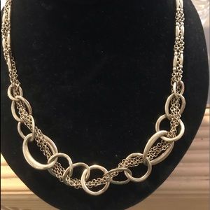New Vintage Monet Goldtone Link & Circles Necklace